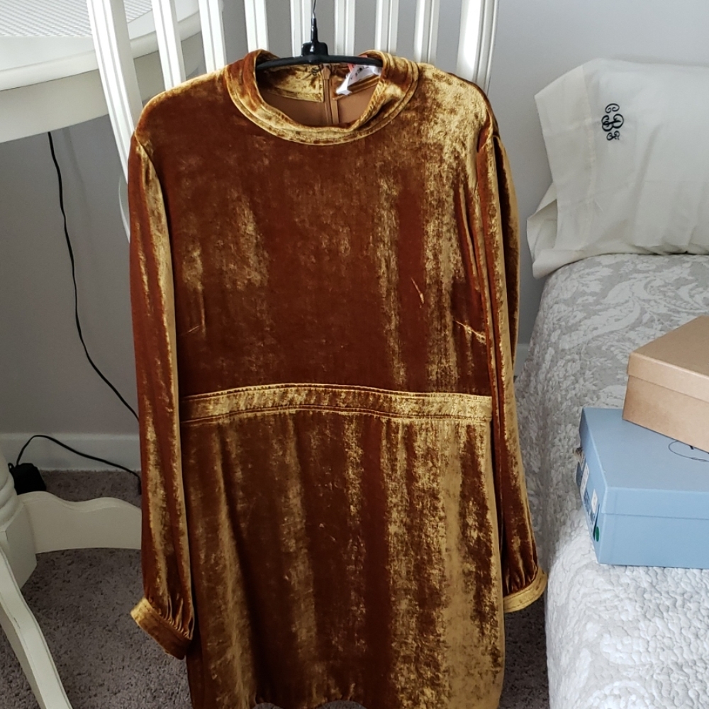Gold mini dress (a-line)
